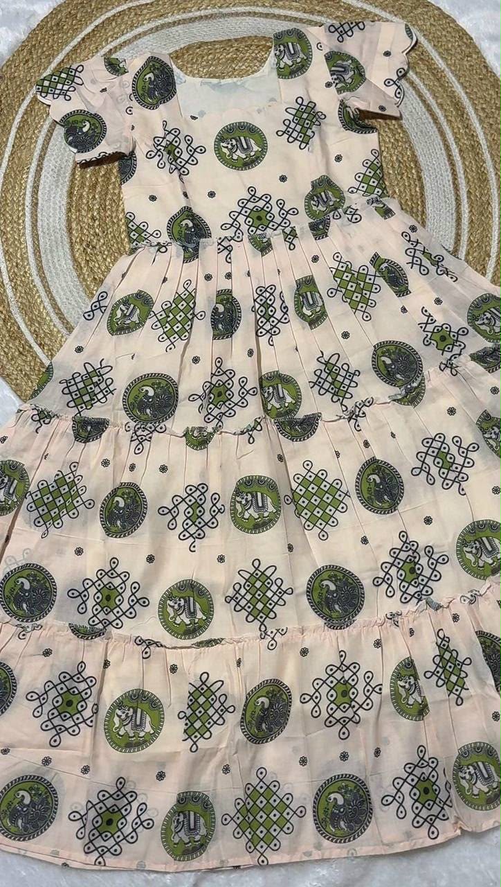 COTTON KALAMKARI & MUGGU DESIGN GOWN JK_2