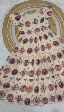 COTTON KALAMKARI & MUGGU DESIGN GOWN JK