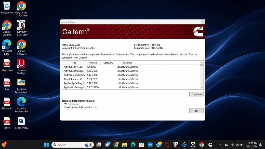 Cummins Calterm v5.12 [2023] Engineering + META ECFG, E2M FILES