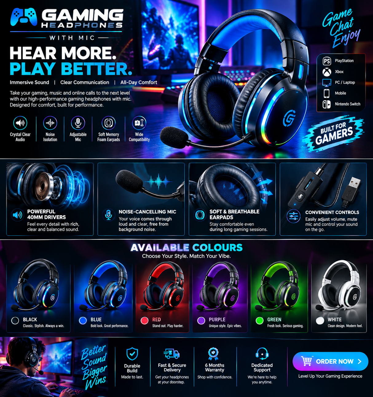 Gaming Headphones with Mic_0