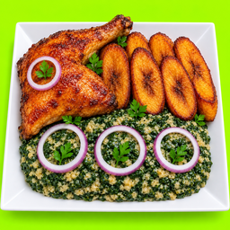 NDOLÈ POULET FRITES DE PLANTAIN 
