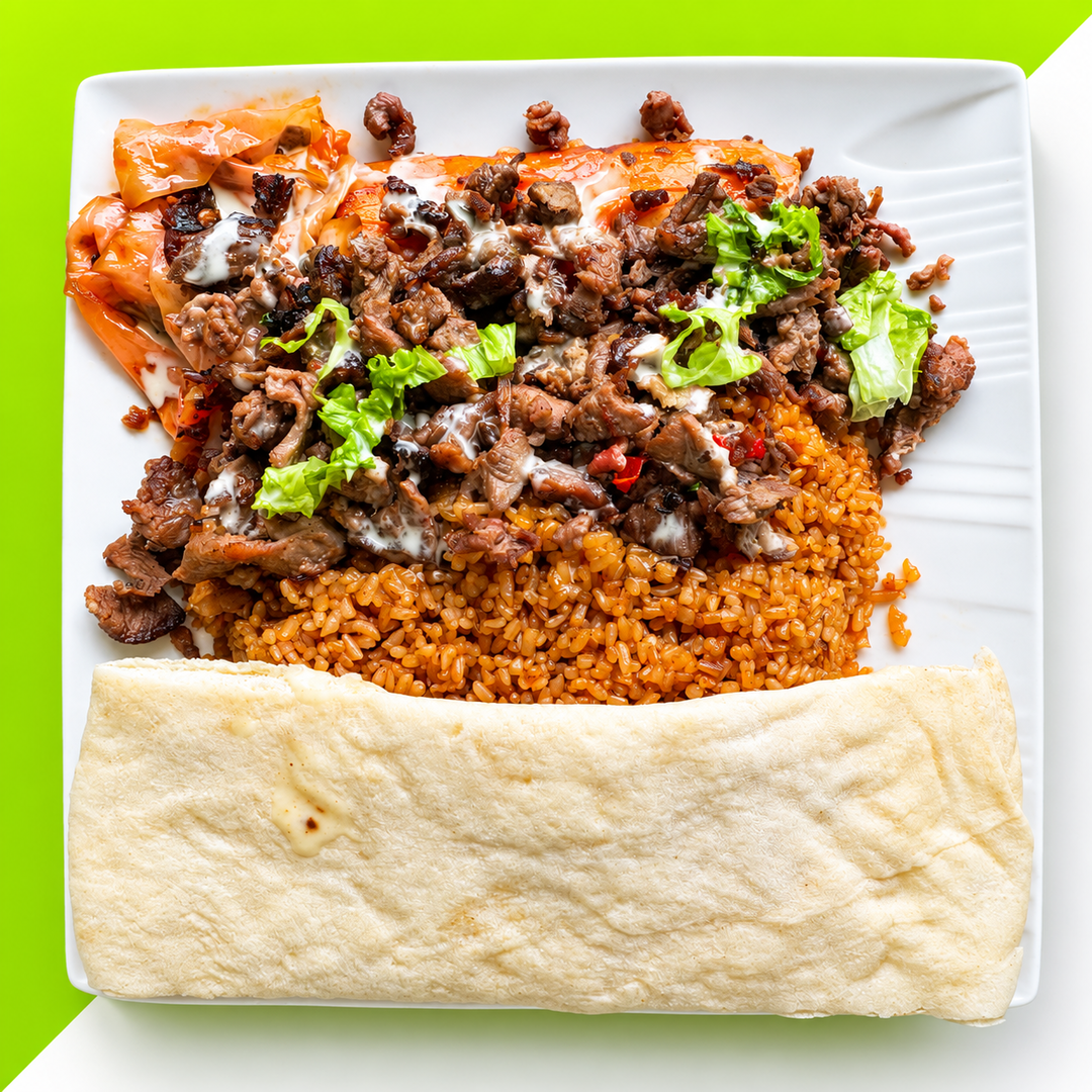 Riz sénégalais au shawarma 