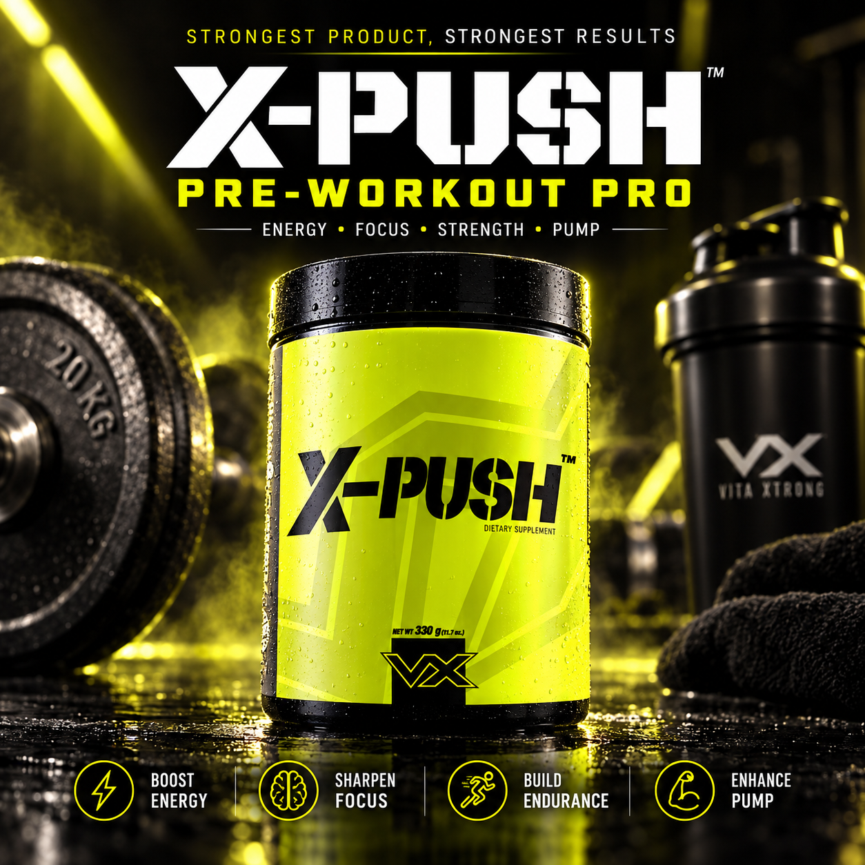 VITAXTRONG™ X-PUSH Pre-Workout Pro (41 Servings) | Energy • Focus • Endurance • Strength & Pump Performance Formula [VX]_2
