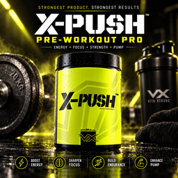 VITAXTRONG™ X-PUSH Pre-Workout Pro (41 Servings) | Energy • Focus • Endurance • Strength & Pump Performance Formula [VX]