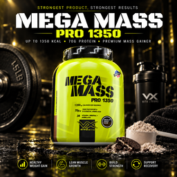 VITAXTRONG™ Mega Mass Pro 1350 | 70g Protein (6lbs/ 2.7kg) • 1350 kcal High Calorie Mass Gainer • Muscle & Weight Gain • Bulking [VX]
