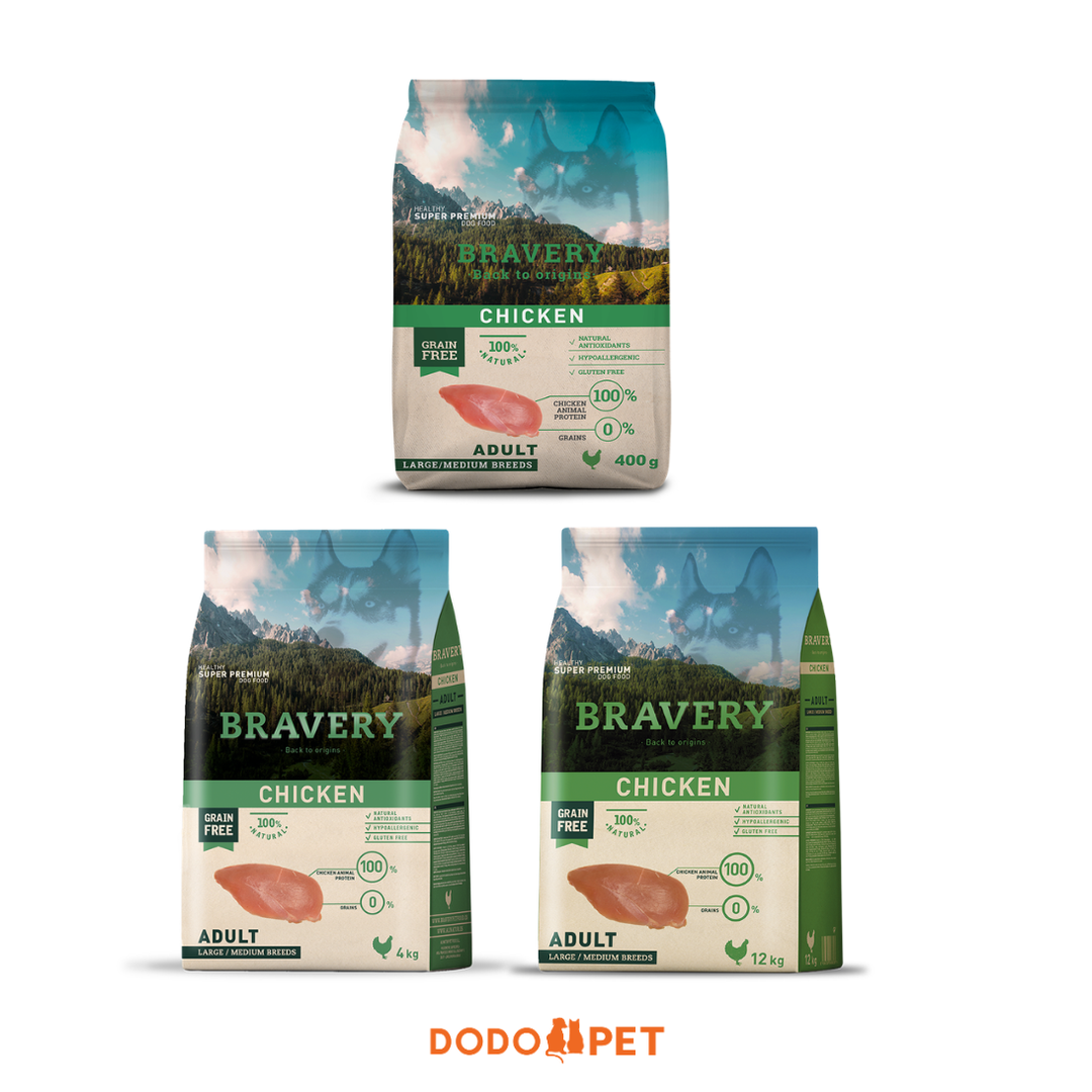 Bravery Chicken Adult Dog Food (Large/Medium Breeds)
