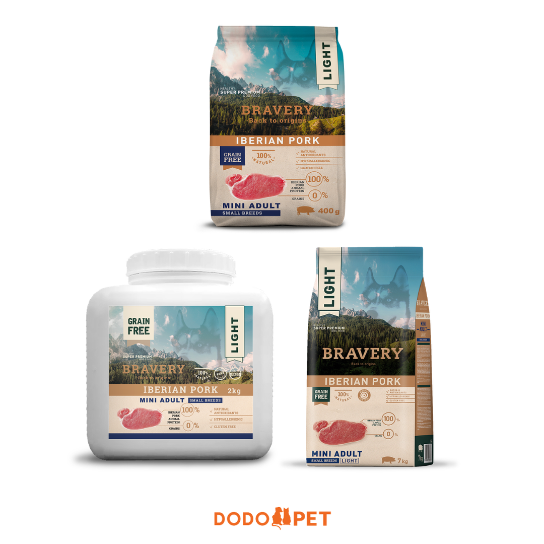 Bravery Iberian Pork Mini Adult Light Dog Food (Small Breeds)