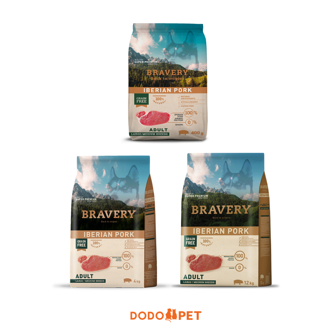 Bravery Iberian Pork Adult Dog Food (Large/Medium Breeds)