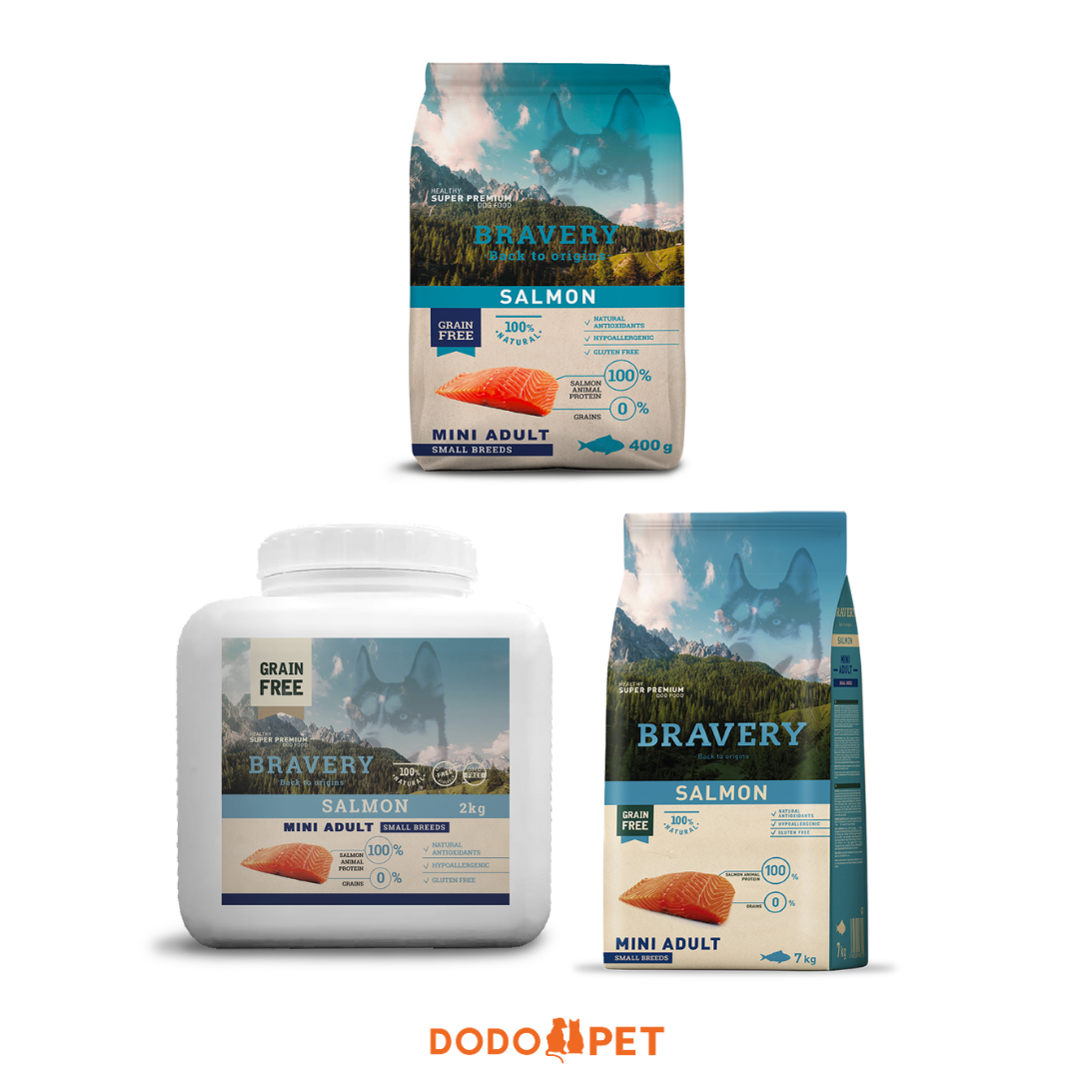 Bravery Salmon Mini Adult Dog Food (Small Breeds)_0