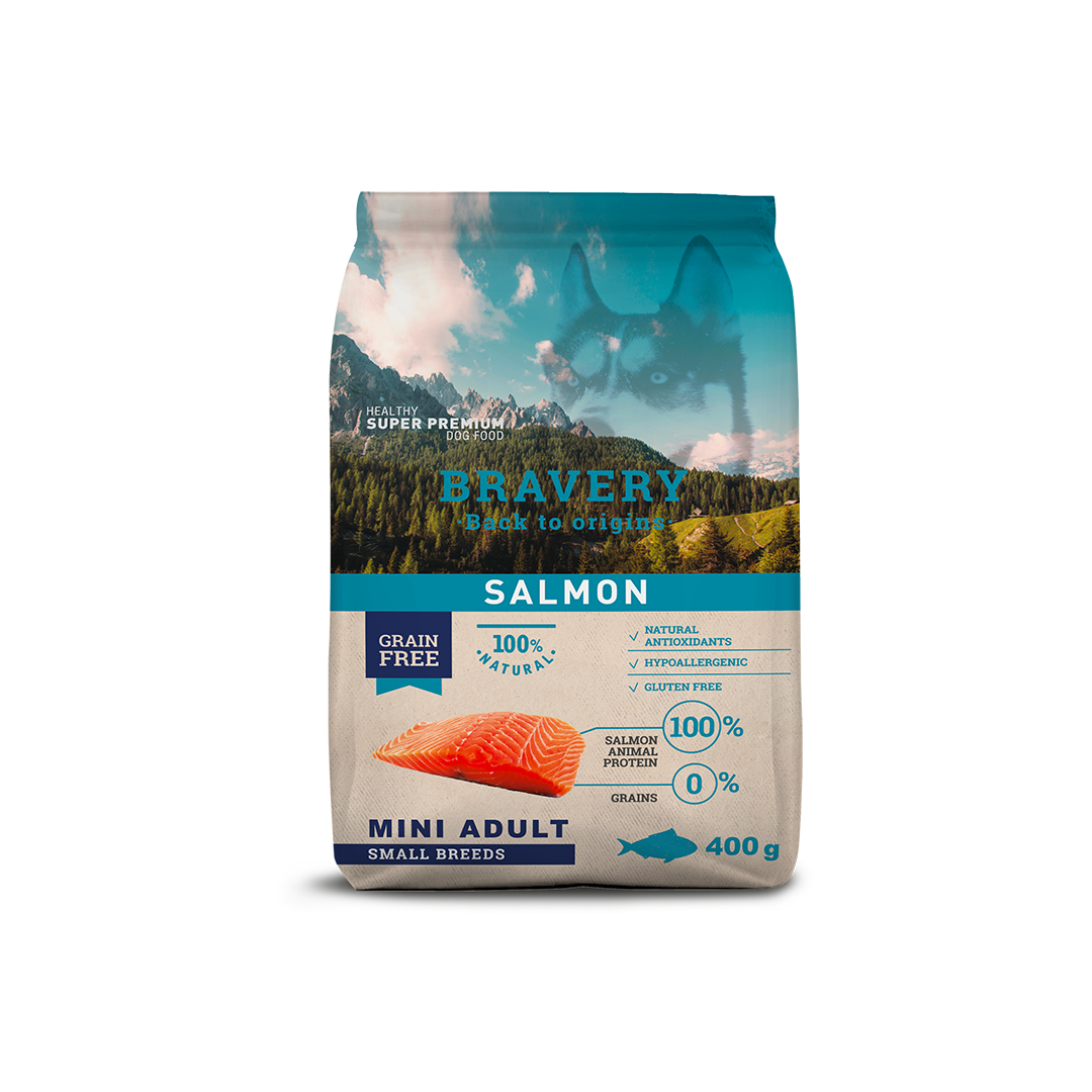 Bravery Salmon Mini Adult Dog Food (Small Breeds)_1