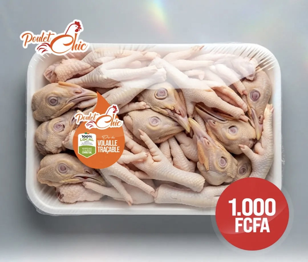 PATTES ET TÊTE DE POULET LOCAL