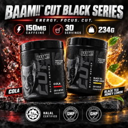 BAAM!! CUT Black Series 30 Servings | Fat Burner Pre-Workout • Weight Loss • Energy Booster, Focus & Metabolism Support
