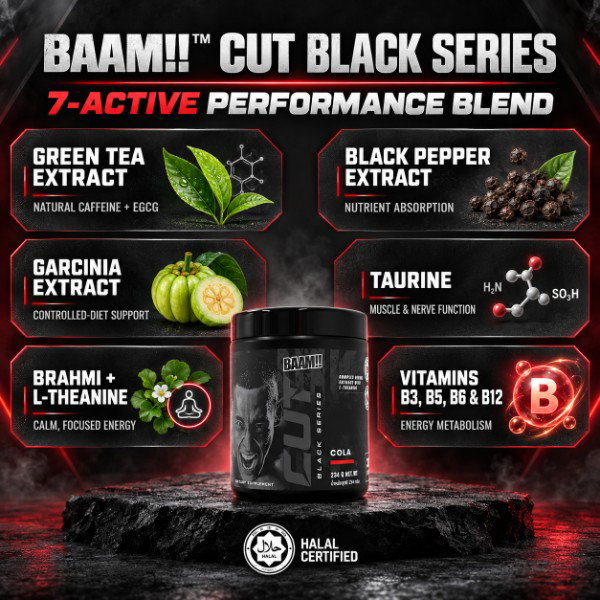 BAAM!! CUT Black Series 30 Servings | Fat Burner Pre-Workout • Weight Loss • Energy Booster, Focus & Metabolism Support_2