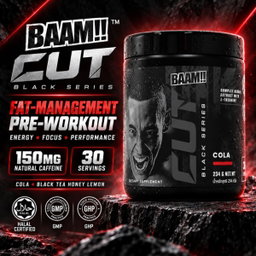 BAAM!! CUT Black Series 30 Servings | Fat Burner Pre-Workout • Weight Loss • Energy Booster, Focus & Metabolism Support