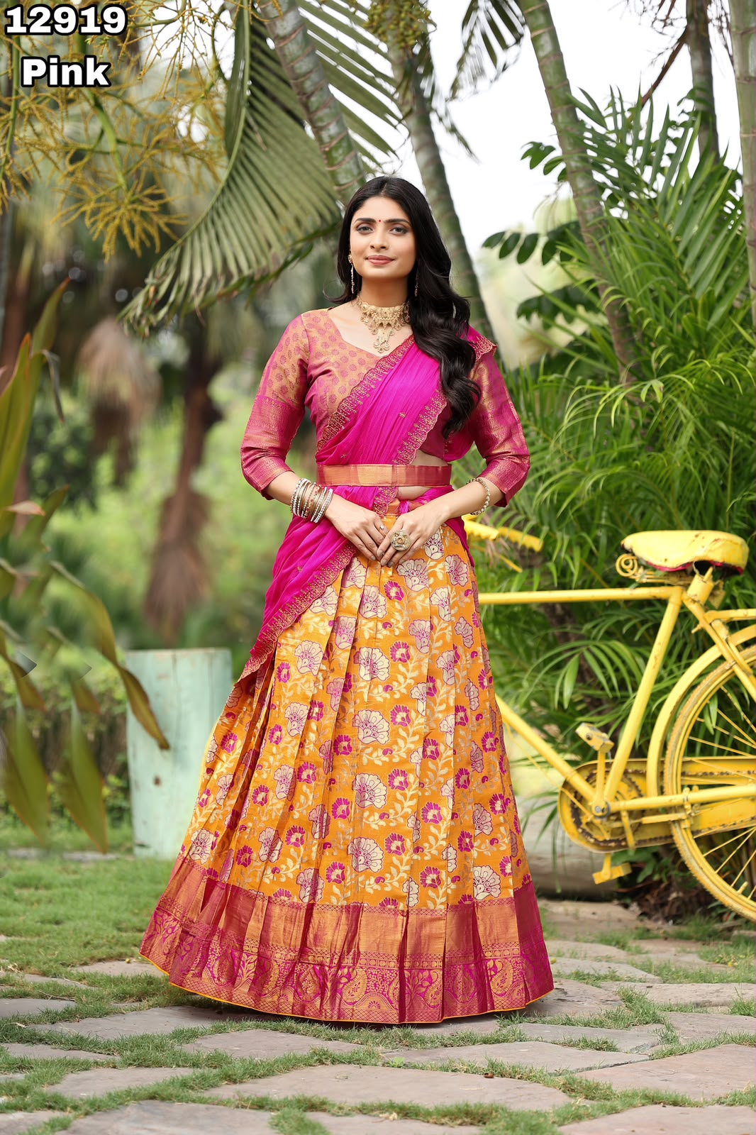 Kanjivaram Silk Gold Half Sarees AF2_1