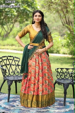 Kanjivaram Silk Gold Half Sarees AF2