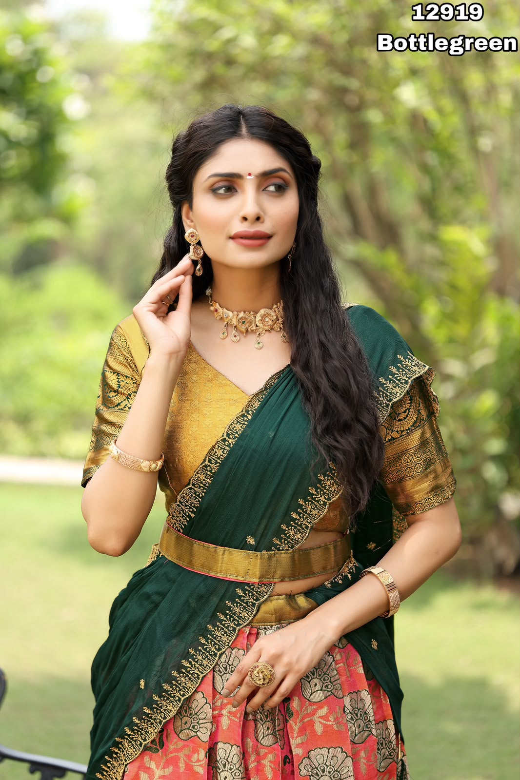 Kanjivaram Silk Gold Half Sarees AF2_4