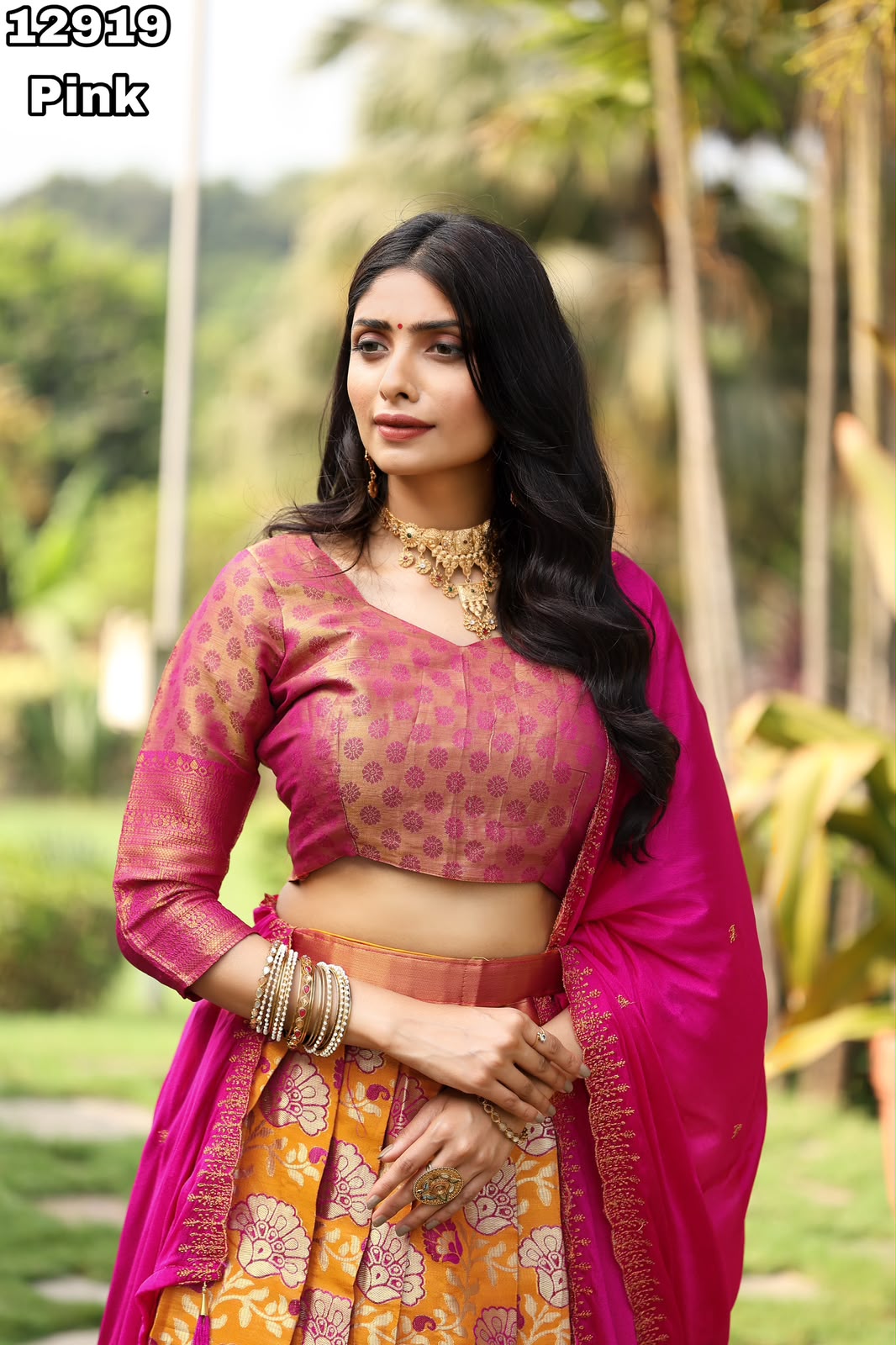 Kanjivaram Silk Gold Half Sarees AF2_5