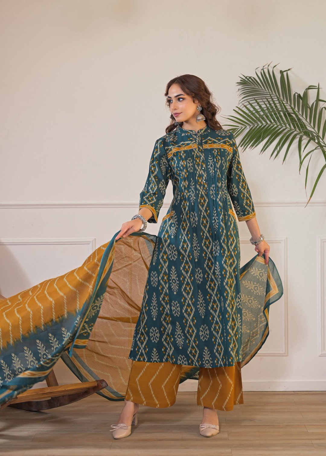 New straight  A line *Pintex kurta Set KK