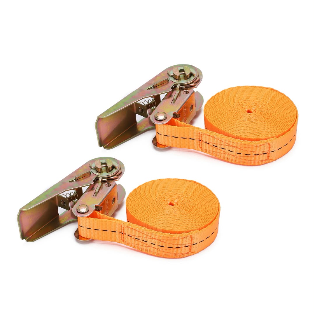 Orange ratchet tie-down straps_0