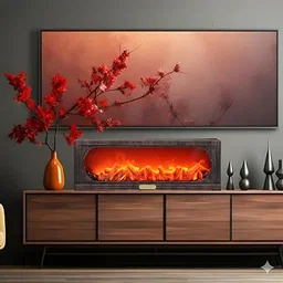 Modern tabletop electric fireplace
