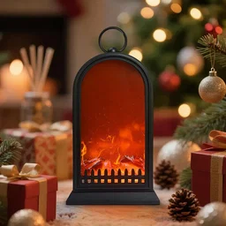 Arched LED fireplace lantern