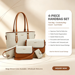 SACS( 4 PIÈCES )FOURRE-TOUT POUR FEMMES EN PU 2026, IMPERMÉABLE, DURABLE AVEC BANDOULIÈRE.👜👜👜👜