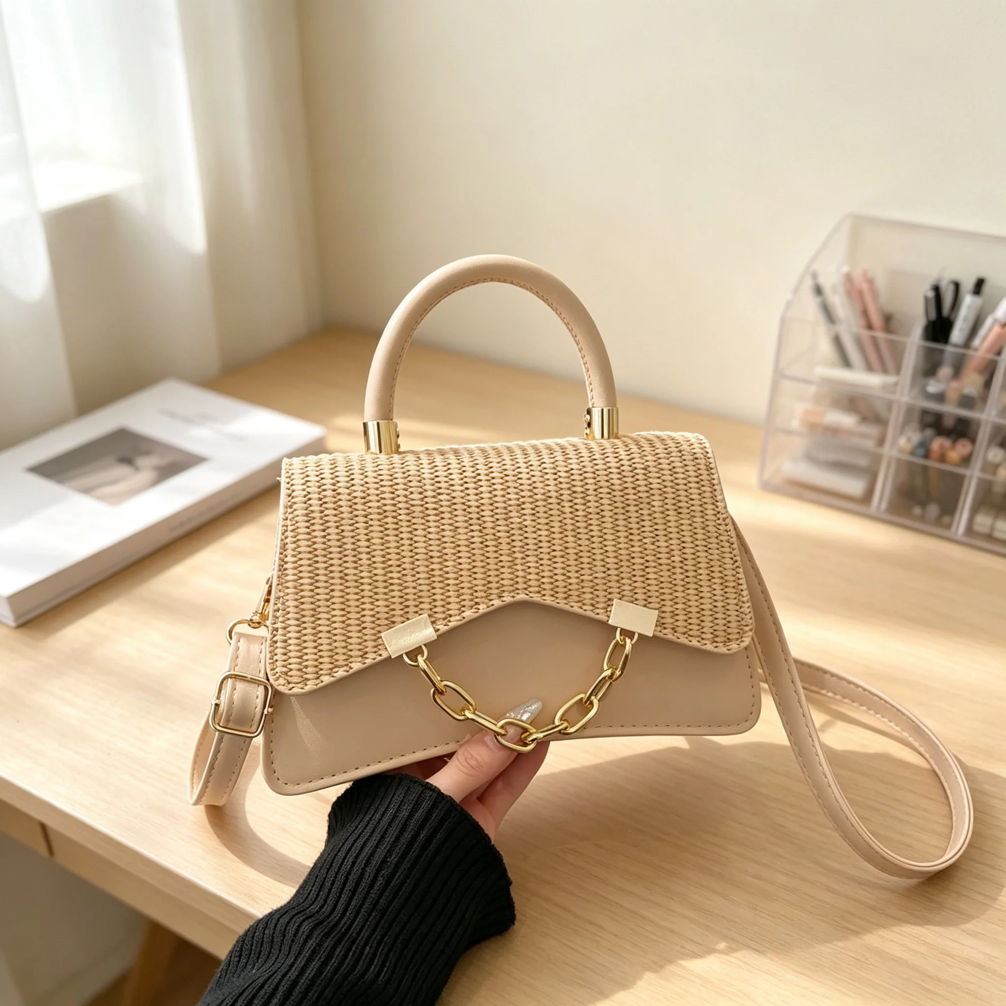 SAC À MAIN ÉLÉGANT ET TEXTURÉ POUR FEMMES, GRANDE CAPACITÉ, NOUVELLE TENDANCE, SAC A BANDOULIÈRE.👜👜👜👜 A PARTIR DE 3 PIÈCES._1