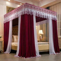 Maroon Curtain mosquito net (1.5m width 2.6 m height)