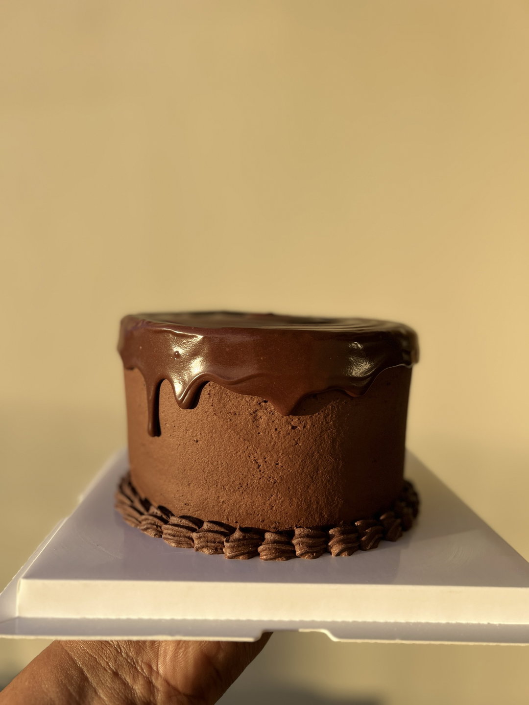 Chocolate 6 inch 2 layer Cake with Chocolate Buttercream and Ganache drip