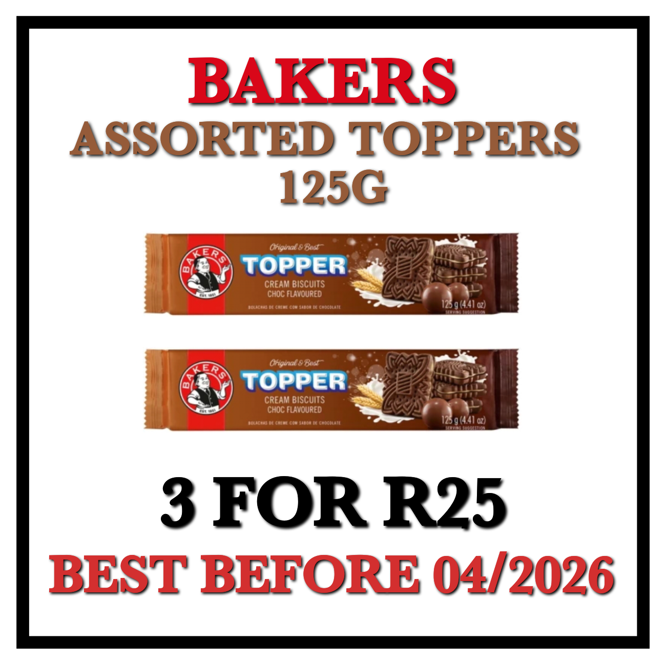 Bakers Topper Biscuits 125g_0
