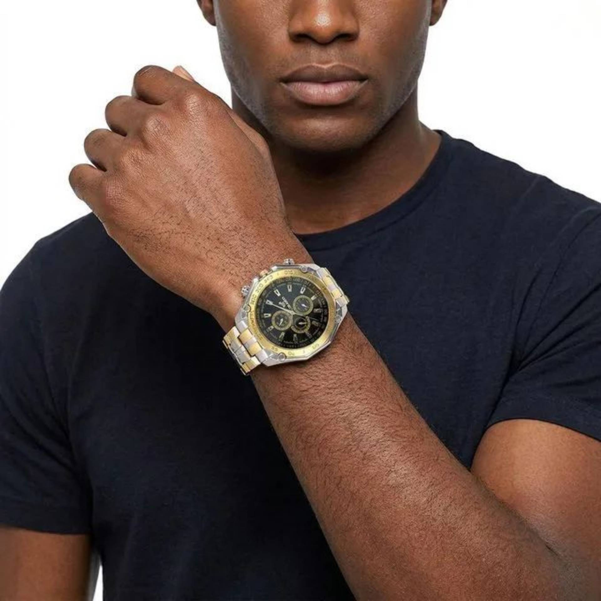 Men's Luxury Stainless Steel Watch Business Quartz Watch_0