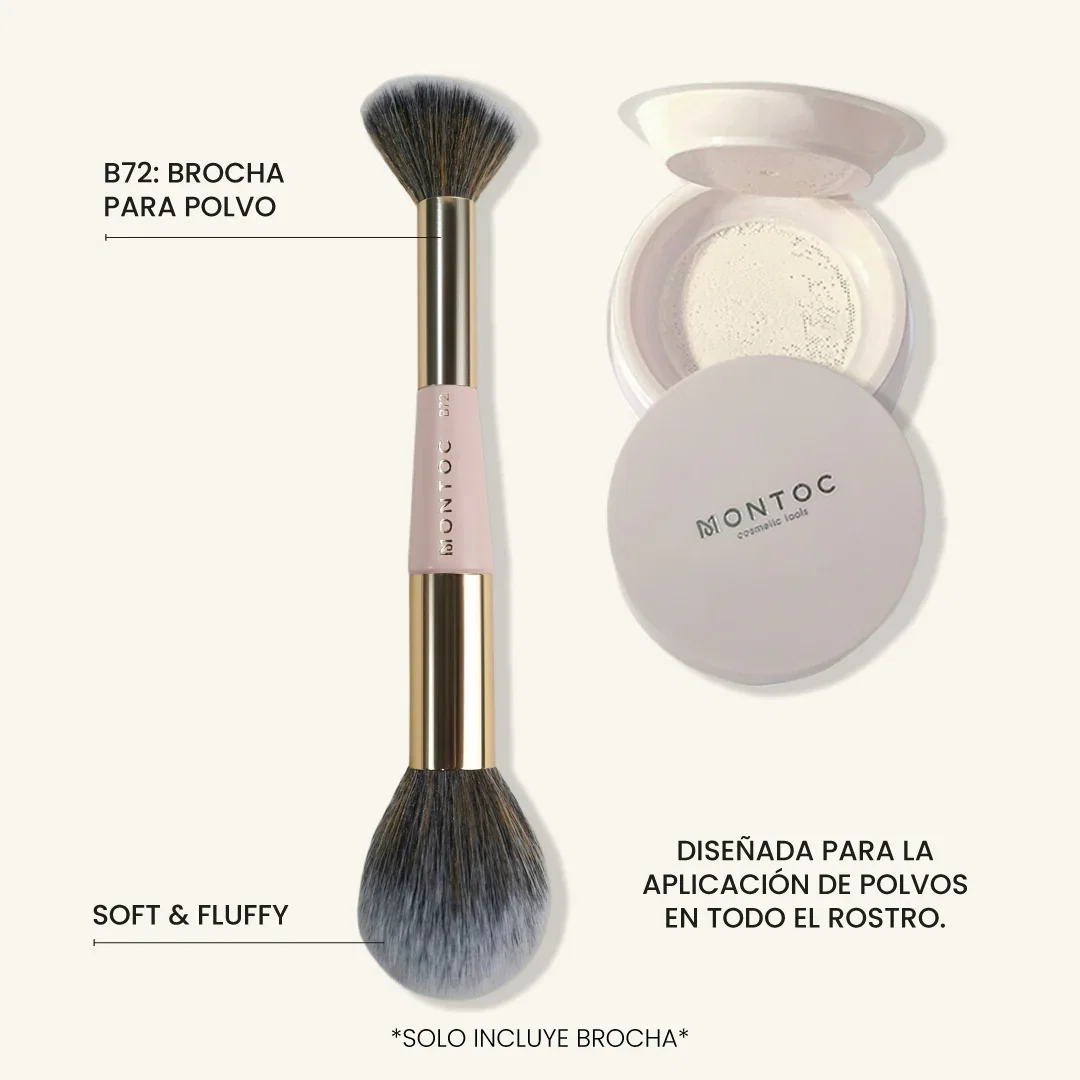 Brocha B72 Individual Doble Humide para Polvo - Brocha doble Powder Brush. 🧡