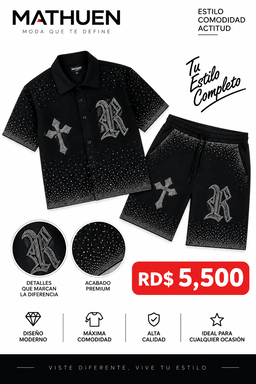 Conjunto de camisa y pantalón corto negro