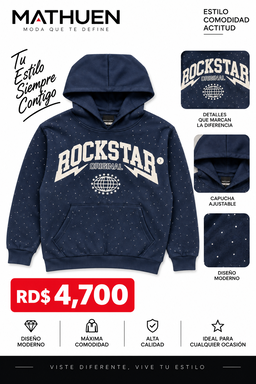 Sudadera negra con capucha y diseño blanco