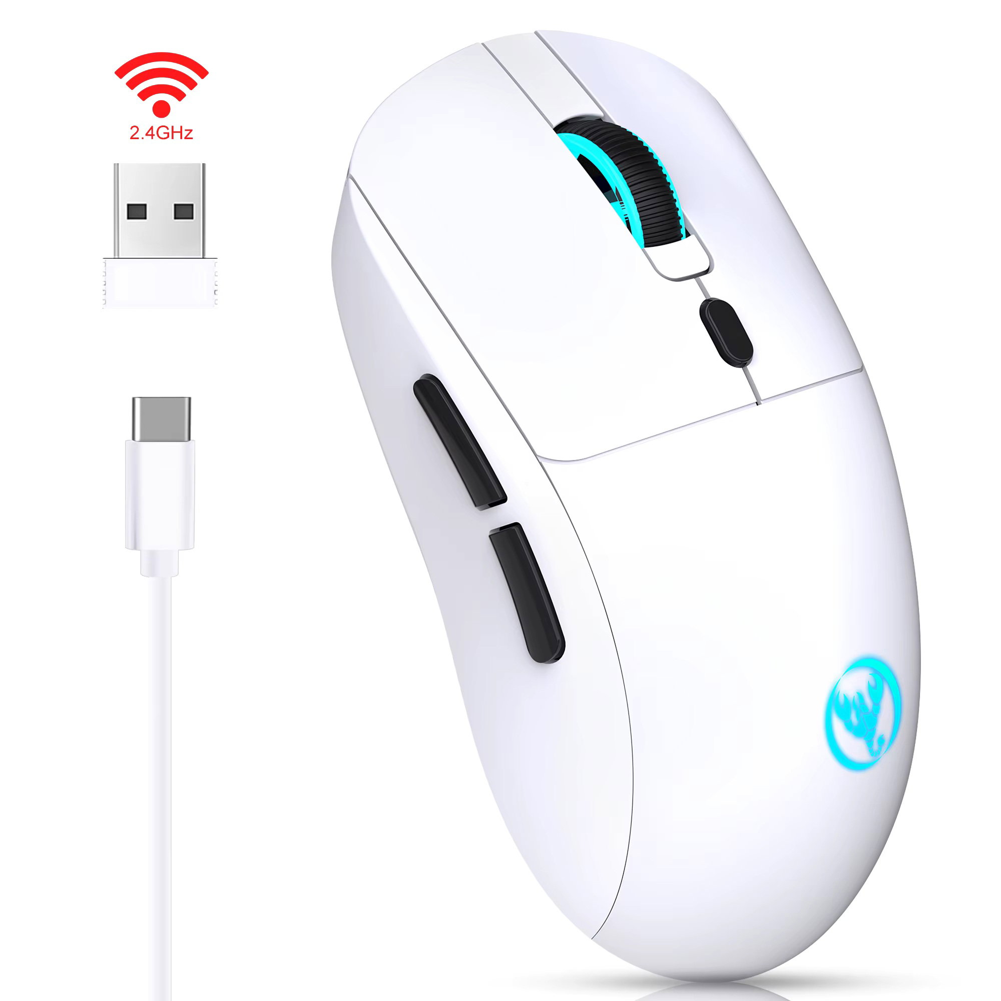 Mouse Gamer Inalambrico HXSJ Blanco (4800DPI)