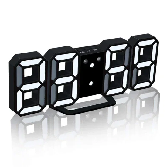 Reloj Led 3d De Escritorio - Despertador Negro_0