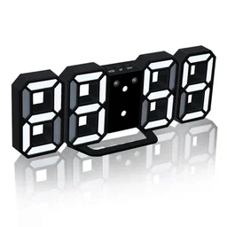 Reloj Led 3d De Escritorio - Despertador Negro