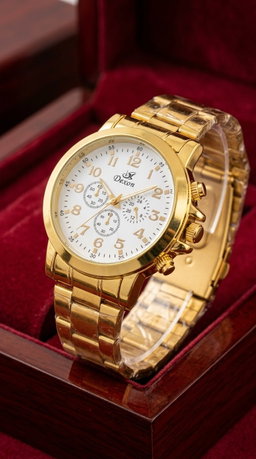 Dexin Chronograph-Style Gold Men's Quartz Watch