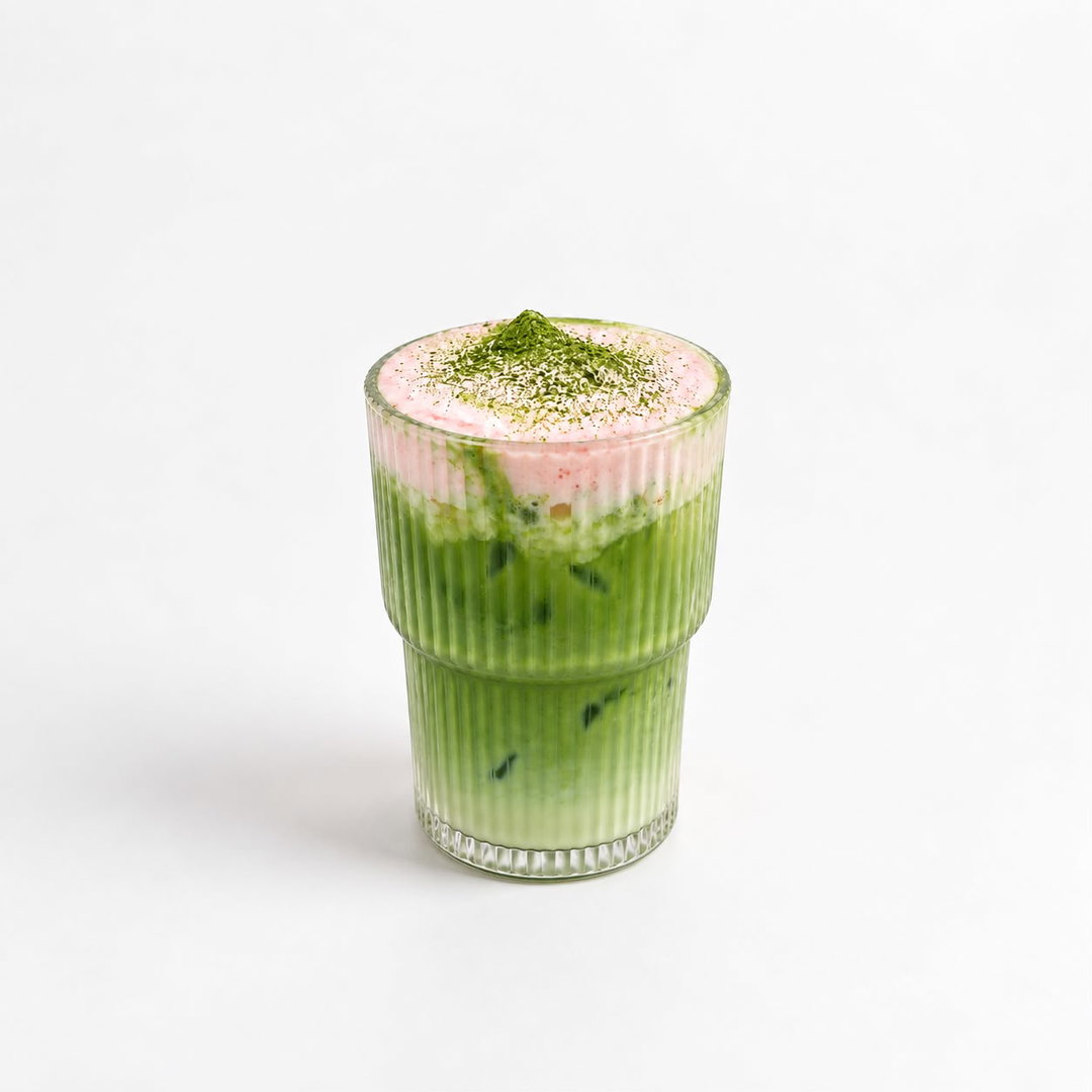 Matcha Latte with Strawberry Cold Foam