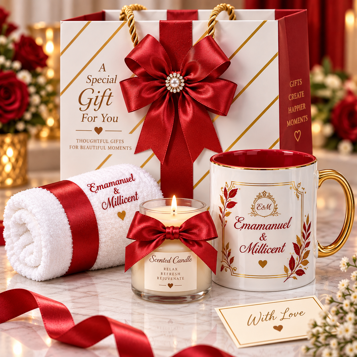Scented Candle + Face Towel + Mug Combo_0
