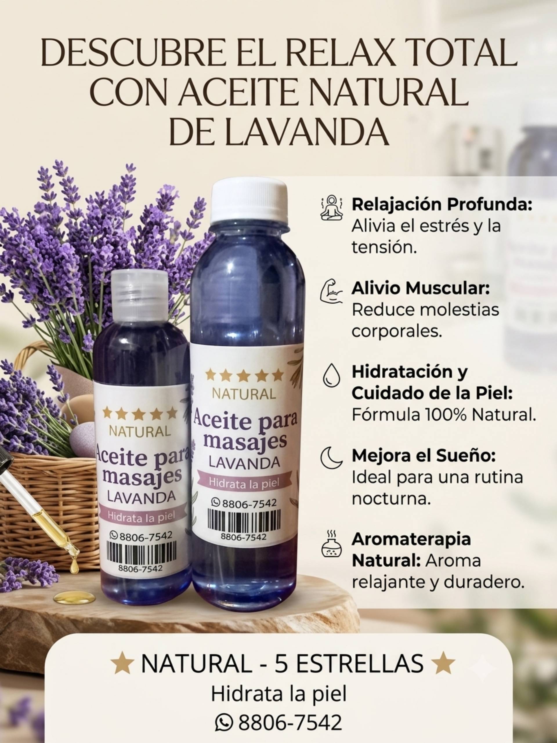 Aceite para masajes de lavanda