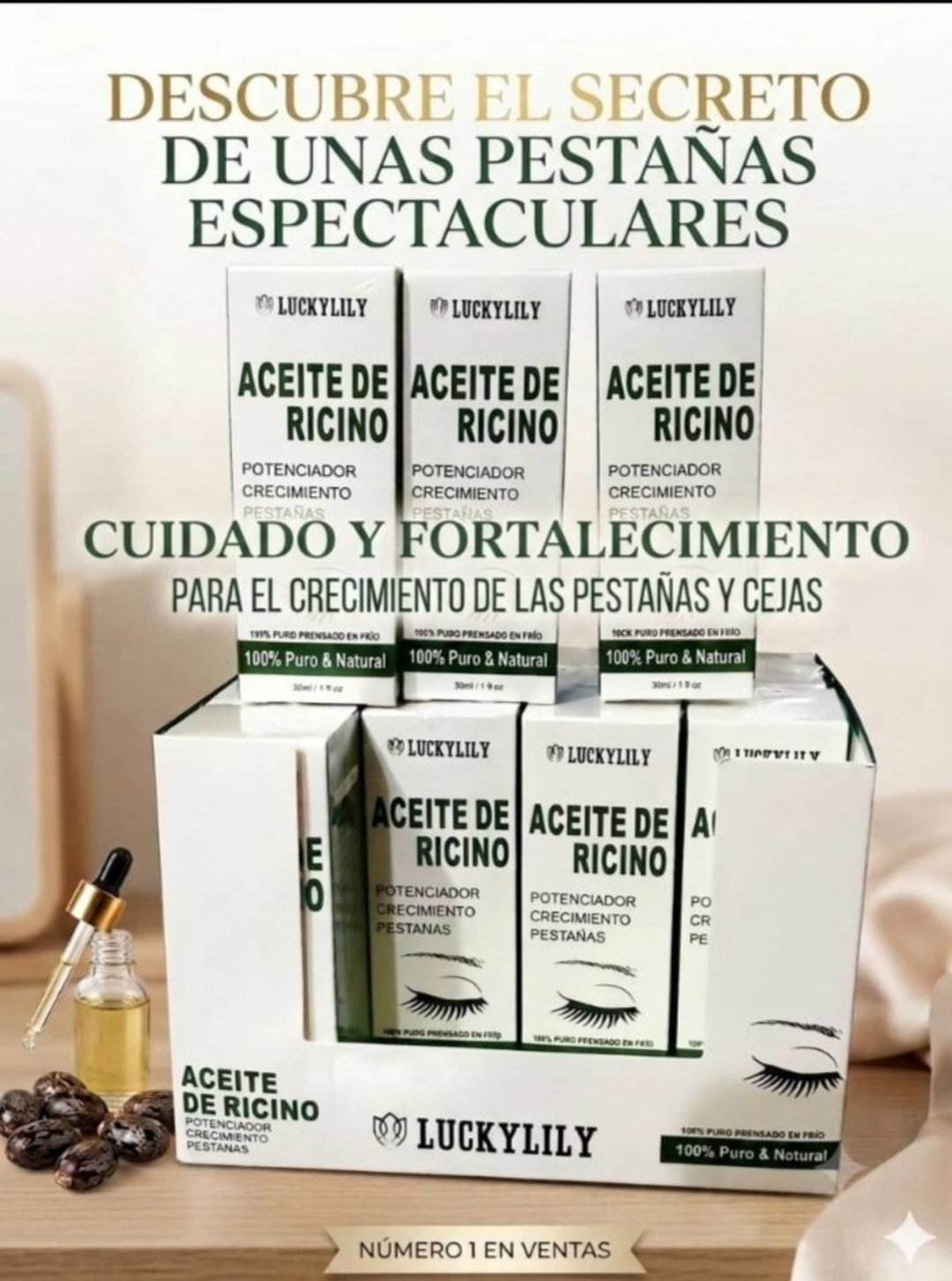 Aceite de ricino para pestañas