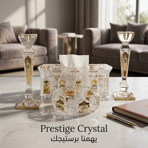 طقم هدية بوهيمي فاخر 4 قطع كريستال مزخرف_0