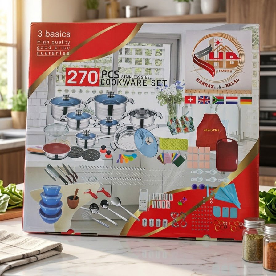 Conjunto Completo de Panelas em Aço Inox - 270 Peças _0