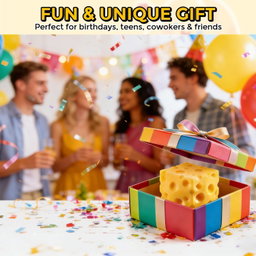 Cheese Cube Squeeze Squishy Toy