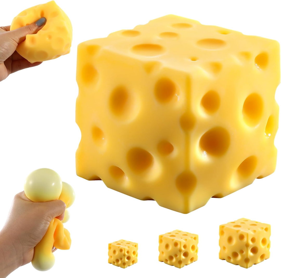 Cheese Cube Squeeze Squishy Toy