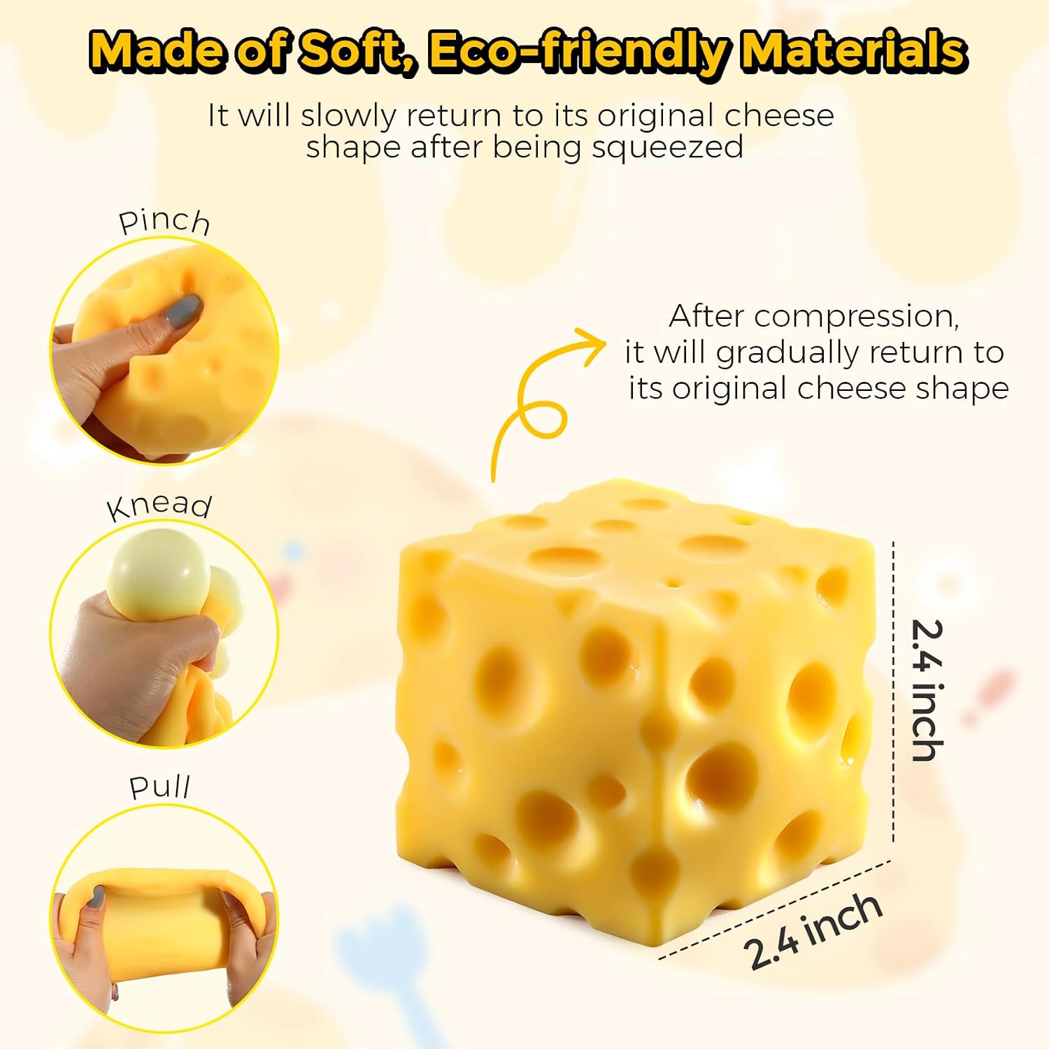Cheese Cube Squeeze Squishy Toy_5