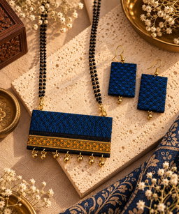 Slate Blue Heritage Rectangle Mangalsutra