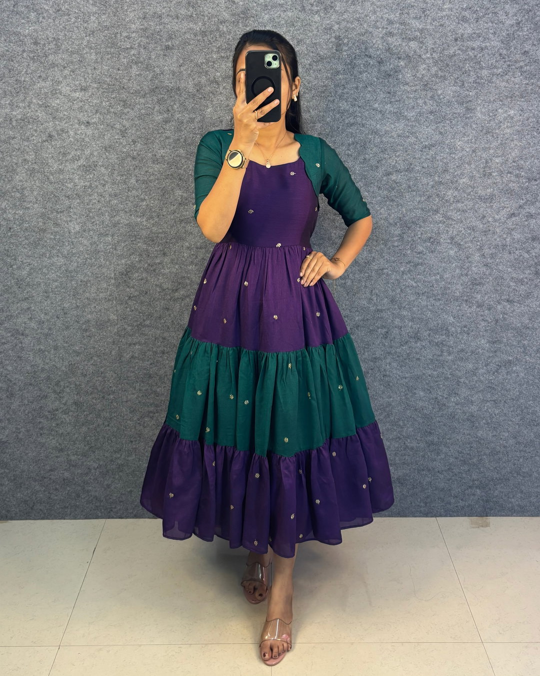 Designer embroidery work maxi JK